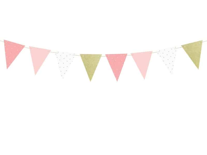 Girlanda 1st Birthday Różowe Flagietki