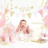 Girlanda 1st Birthday Różowe Flagietki