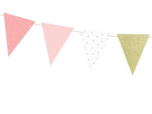 Girlanda 1st Birthday Różowe Flagietki