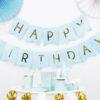 Girlanda Baner Happy Birthday niebieskie flagi