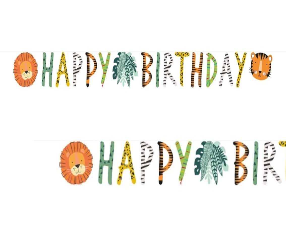 Girlanda Baner papierowa Happy Birthday Get Wild 