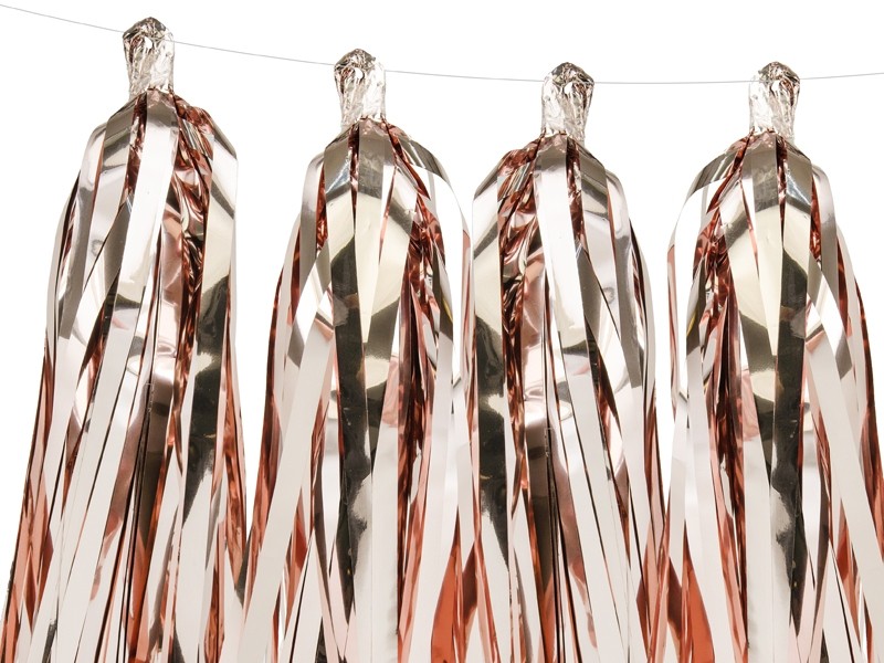 Girlanda, frędzle rose gold