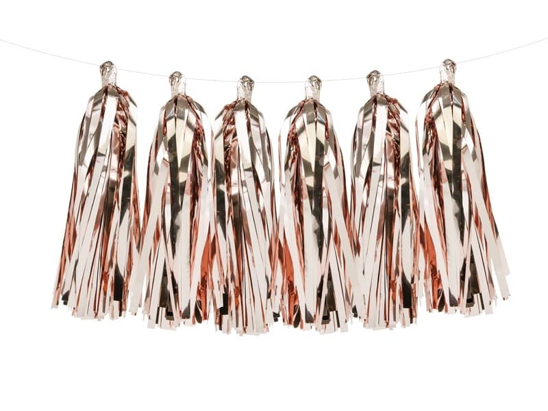 Girlanda, frędzle rose gold