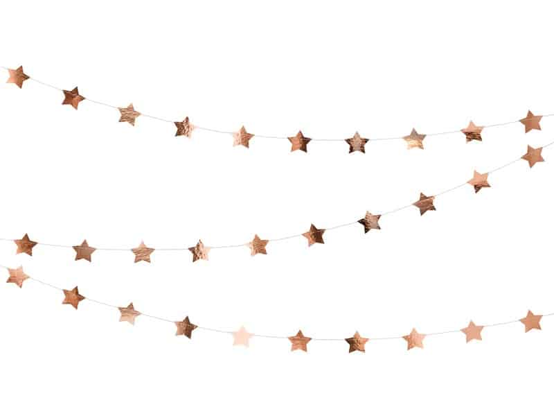 Girlanda Gwiazdki rose gold
