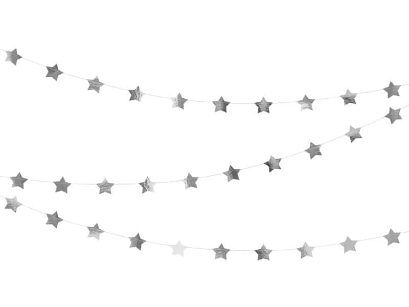 Girlanda Gwiazdki srebrne