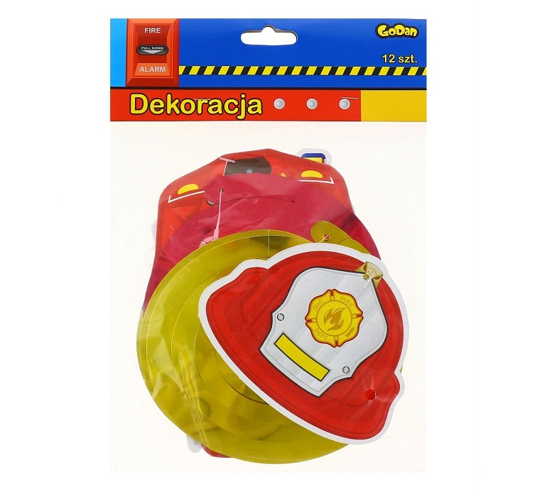 Girlanda papierowa świderki Straż pożarna 
