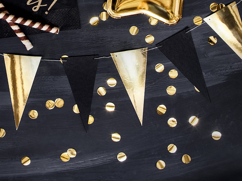 Girlanda Proporczyki Flagietki Black&Gold