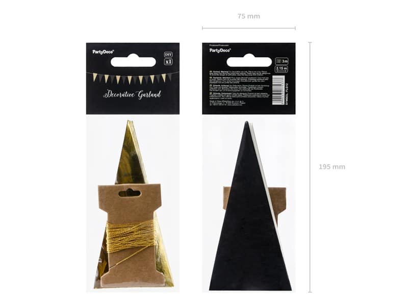 Girlanda Proporczyki Flagietki Black&Gold