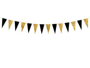 Girlanda Proporczyki Flagietki Black&Gold