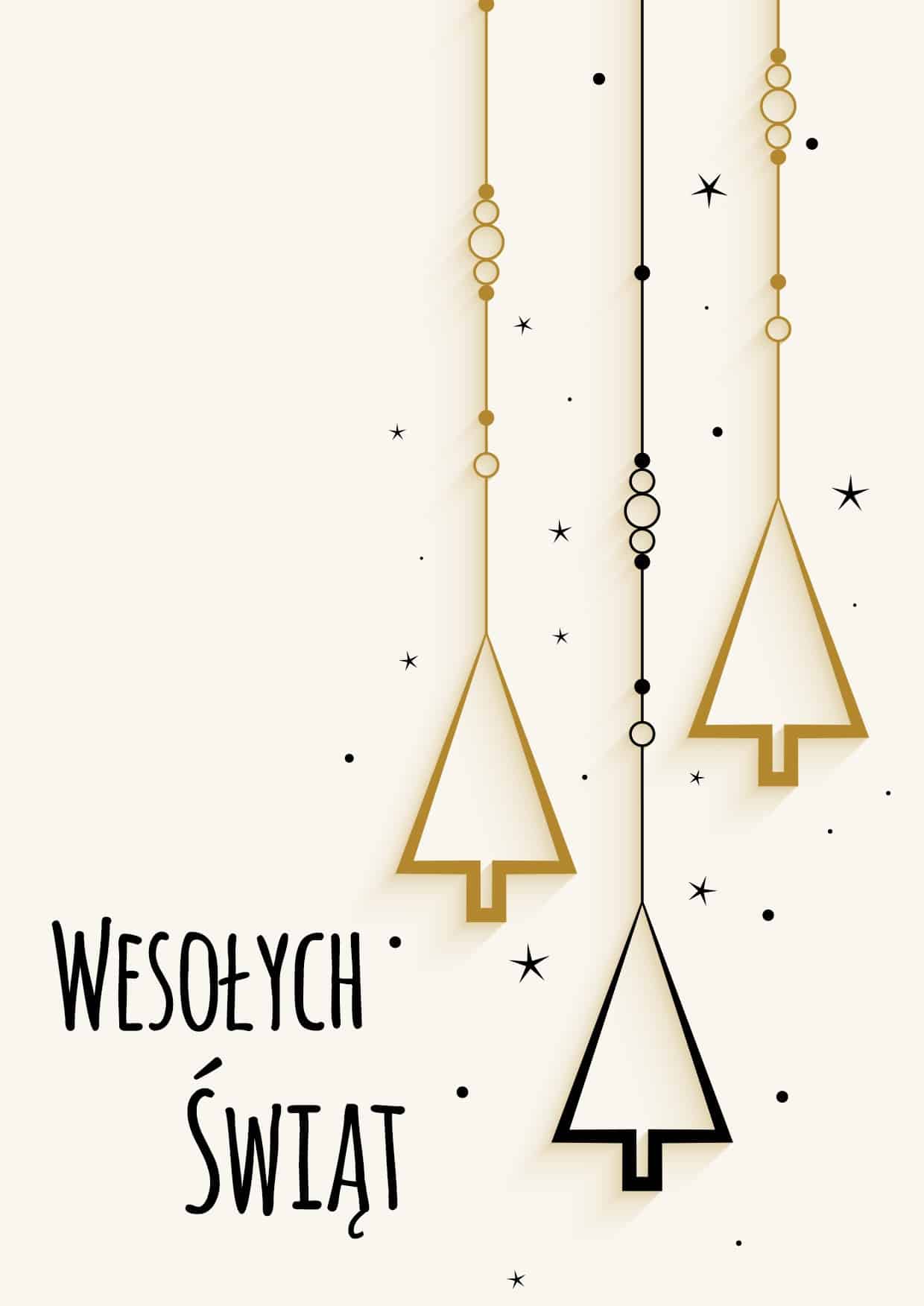 Kartka świąteczna Geometryczne Choinki
