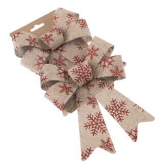 Kokardy Na Choinkę Jutowe w Śnieżynki M