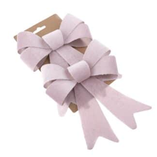 Kokardy na Choinkę Welurowe Baby Pink M