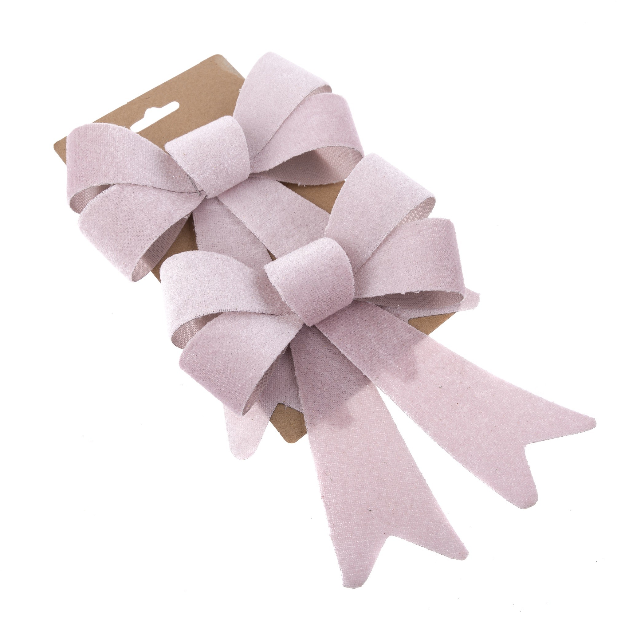 Kokardy na Choinkę Welurowe Baby Pink M
