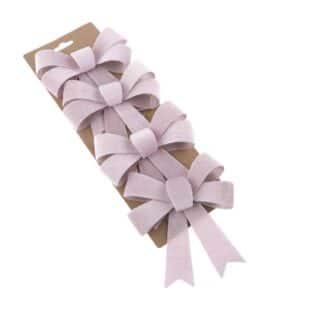 Kokardy na Choinkę Welurowe Baby Pink S