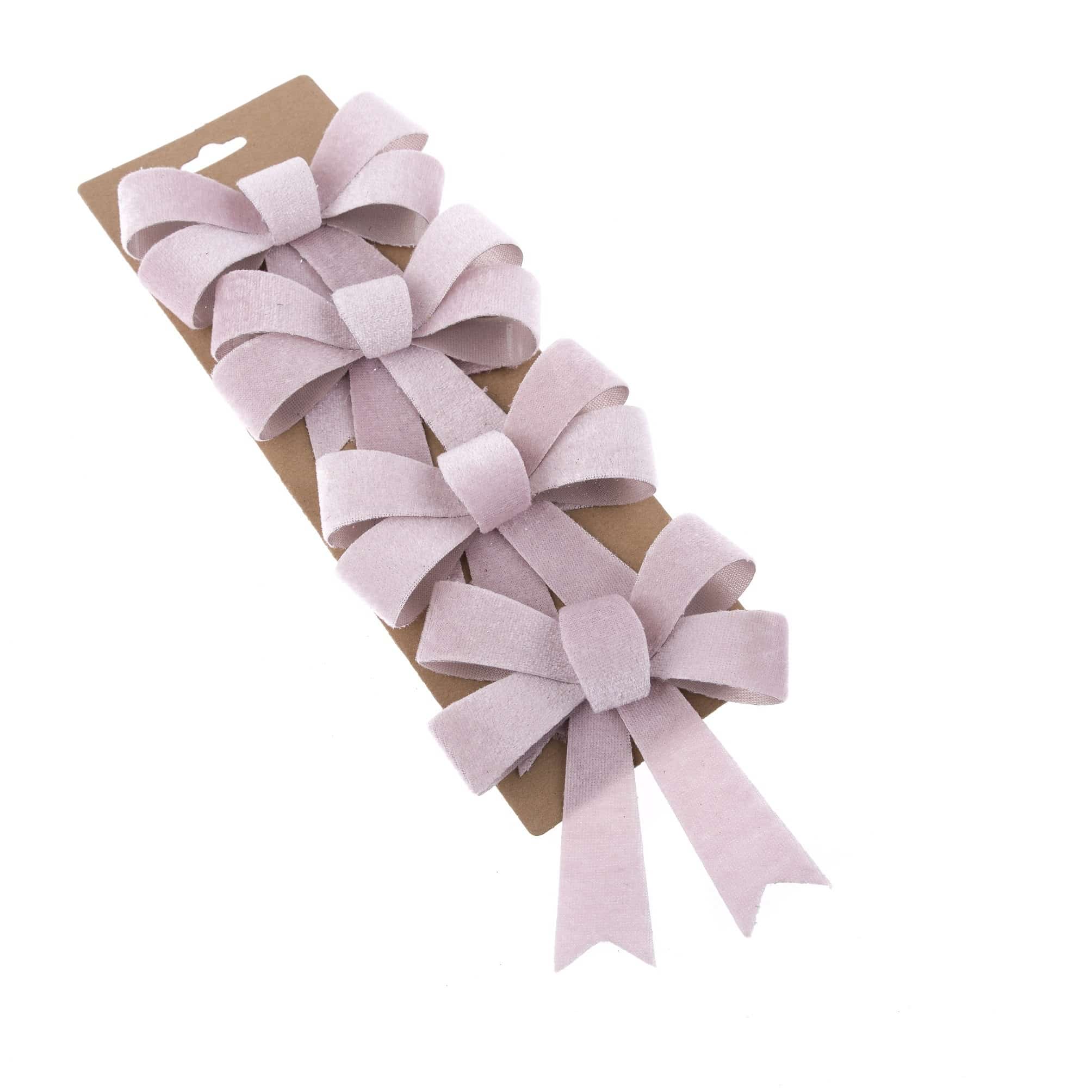 Kokardy na Choinkę Welurowe Baby Pink S