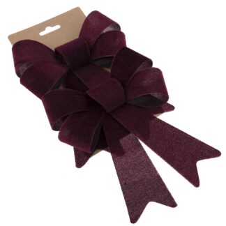 Kokardy na Choinkę Welurowe Bordowe M