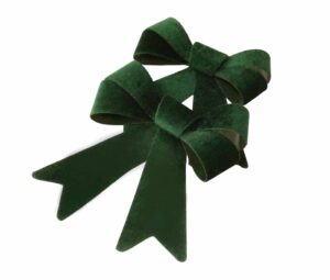 Kokardy na Choinkę Welurowe Zielone M