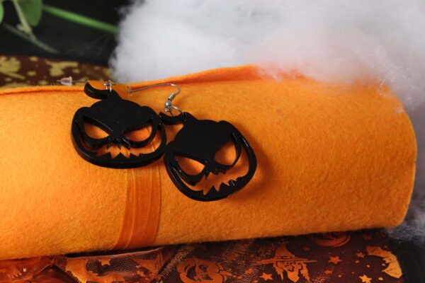 Kolczyki Halloween Mroczne Dynie Czarne 2 szt.