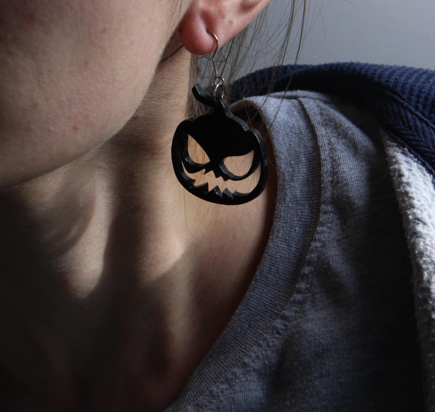 Kolczyki Halloween Mroczne Dynie Czarne 2 szt.