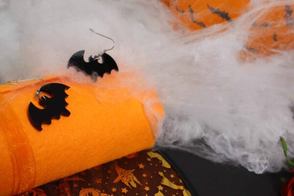 Kolczyki Halloween Nietoperze Czarne 2 szt.