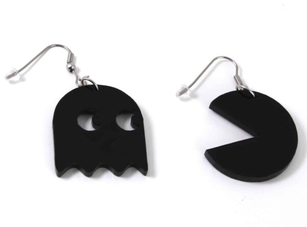Kolczyki Halloween Pacman Czarne 2 szt.