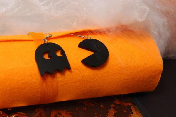 Kolczyki Halloween Pacman Czarne 2 szt.