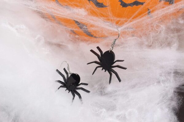 Kolczyki Halloween Pająki Czarne 2 szt.