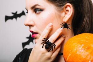 Kolczyki Halloween Pająki Czarne 2 szt.