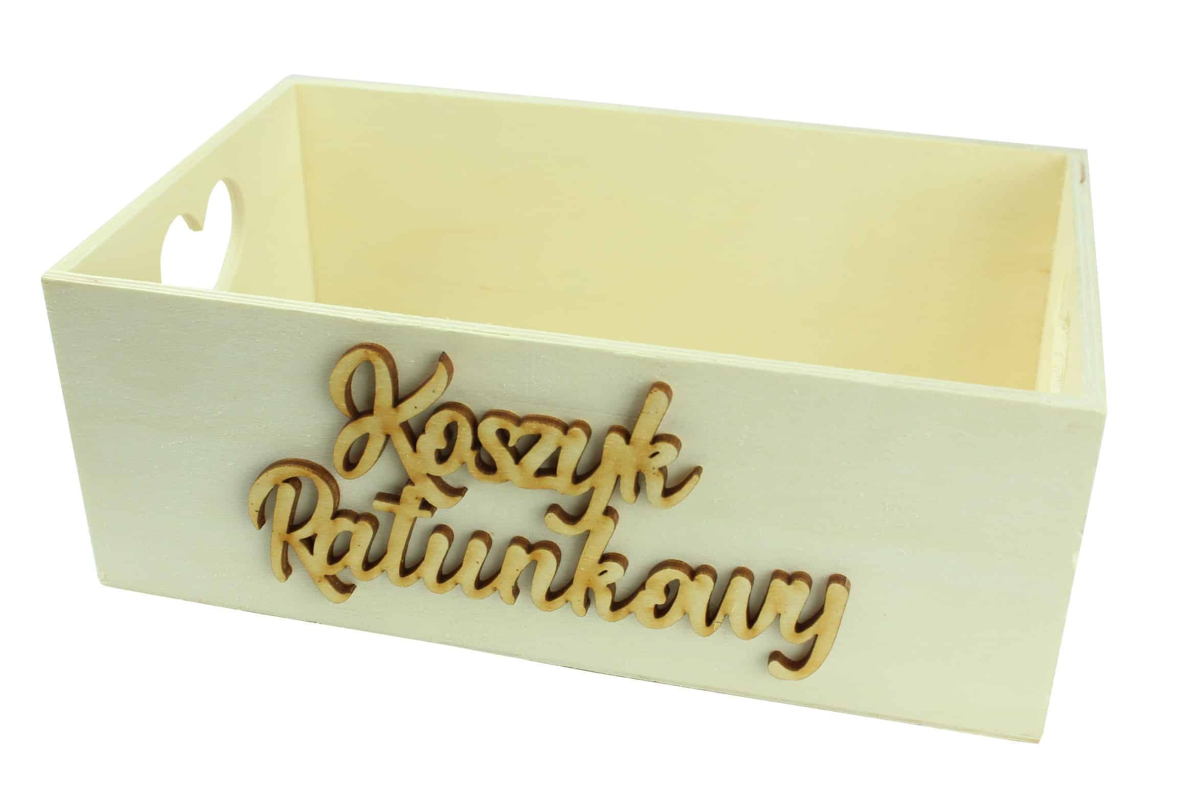 Koszyk Ratunkowy Drewniany Serduszka