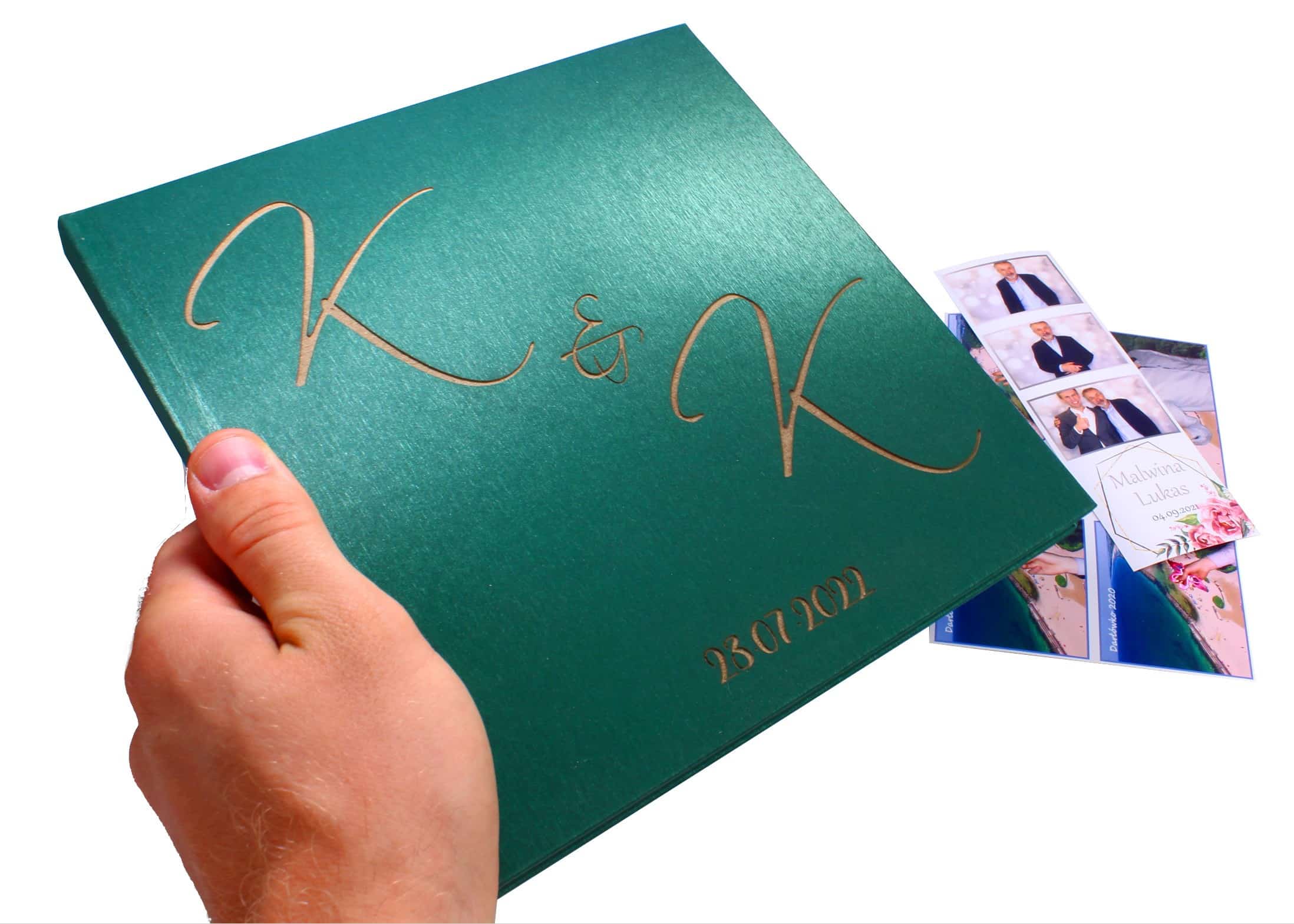 Księga gości weselnych Personalizowana Butelkowa Zieleń
