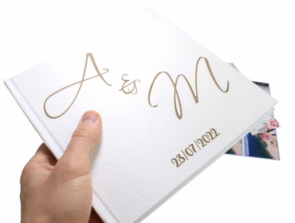 Księga gości weselnych Personalizowana Perłowa