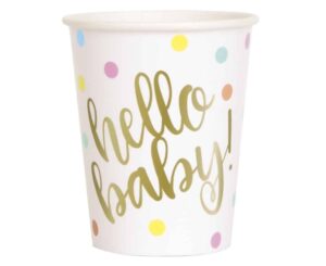 Kubeczki na baby shower Hello Baby
