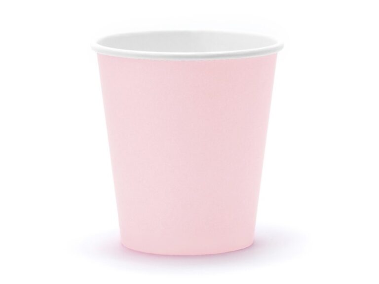 Kubeczki papierowe jasno różowe 180 ml