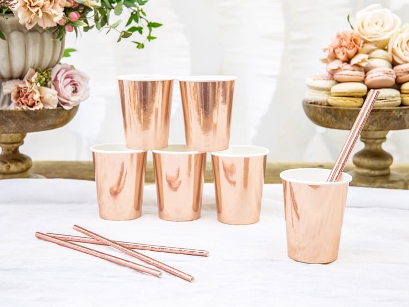 Kubeczki w kolorze Rose Gold 6 szt.