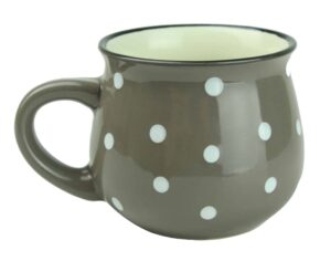 Kubek Ceramiczny w Kropki 230ml Szary