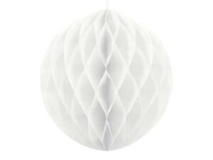 Kula bibułowa Honey comb biała 20cm