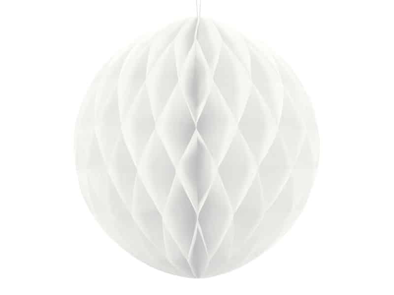 Kula bibułowa Honey comb biała 20cm