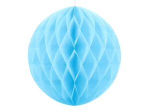 Kula bibułowa Honey comb błękitna 20cm