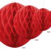 Kula bibułowa Honey comb czerwona 20cm 