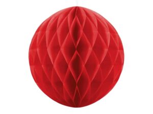 Kula bibułowa Honey comb czerwona 20cm