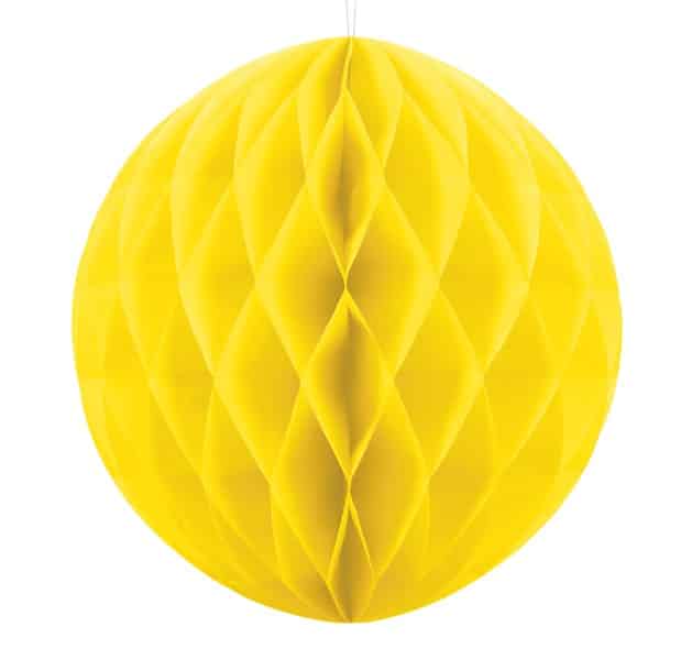 Kula bibułowa Honeycomb 10cm Żółta