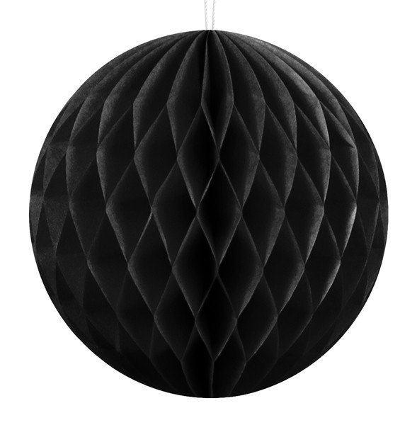 Kula bibułowa Honeycomb 20cm Czarna