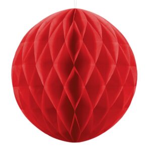 Kula bibułowa Honeycomb 30cm Czerwona
