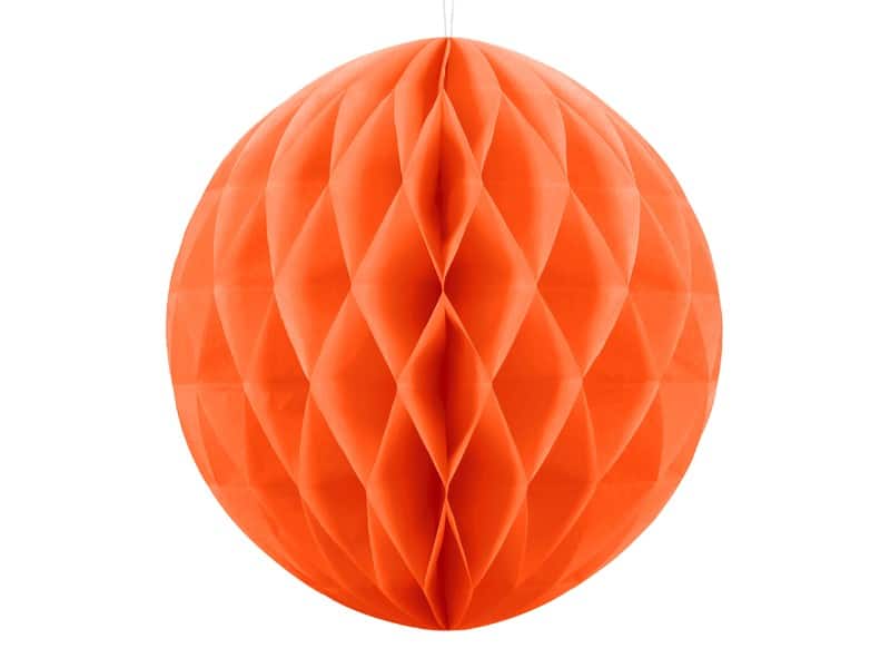 Kula bibułowa Honeycomb 30cm Pomarańczowa