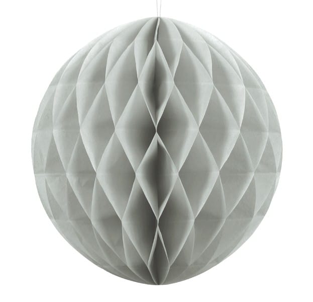 Kula bibułowa Honeycomb 30cm Szara