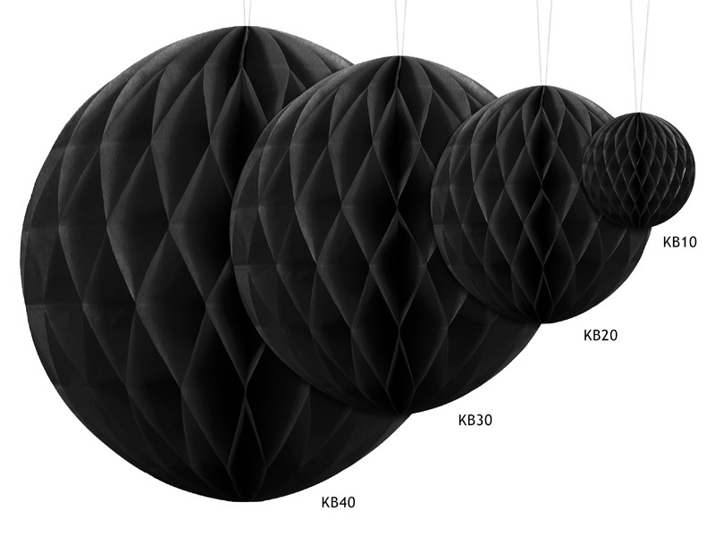 Kula bibułowa Honeycomb 40cm Czarna