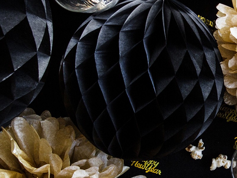 Kula bibułowa Honeycomb 40cm Czarna