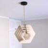 Lampa Sufitowa Drewniana Heksagon 