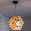 Lampa Sufitowa Drewniana Heksagon 