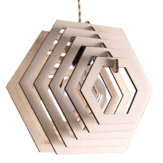 Lampa Sufitowa Drewniana Heksagon